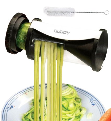 Ouddy Premium Spiral Vegetable Slicer and Cutter Spiral Vegetable Spiralizer - Spiral Slicer - Zucchini Spaghetti Pasta Maker - Black