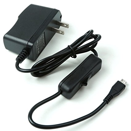 GeeekPi Raspberry Pi 3 Model B 5V 2.5A Power Supply Adapter US Plug Charger with Push Button ON/OFF Switch Cable