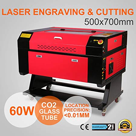 CNCShop Laser Engraving Laser Cutting Machine USB Co2 60W 700x500mm Cutting Machine for Arts and Crafts