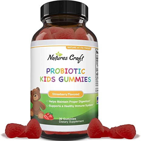 Immune Booster Kids Probiotic Gummies - Bacillus Subtilis Probiotic for Kids Stomach Relief Body Cleanse Immune Boost and Colon Detox - Constipation Relief and Digestive Health Kids Vitamins Gummy