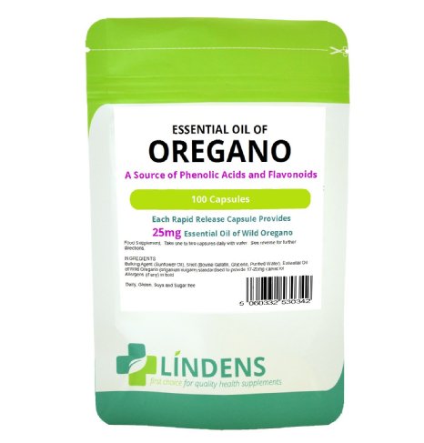 Essential Oil of Oregano 100 x 25mg Capsules - Candida