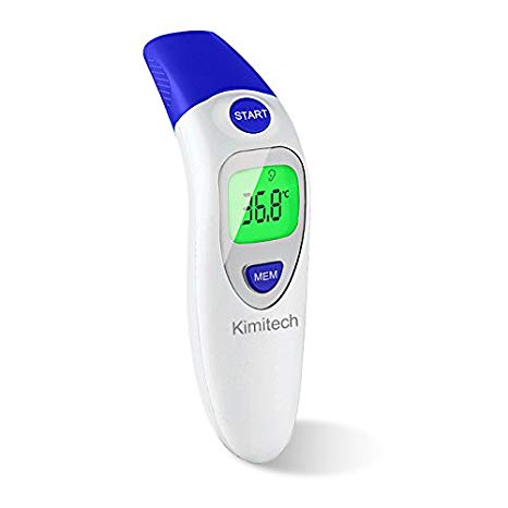 Kimitech Ear Thermometer with Forehead Function Upgraded Infrared Lens Technology for Better Accuracy Infrared Digital Thermometer Suitable for Baby Infant Toddler and Adults