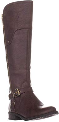 GUESS Womens Harson 5 Wide Calf Faux Leather Riding Boots