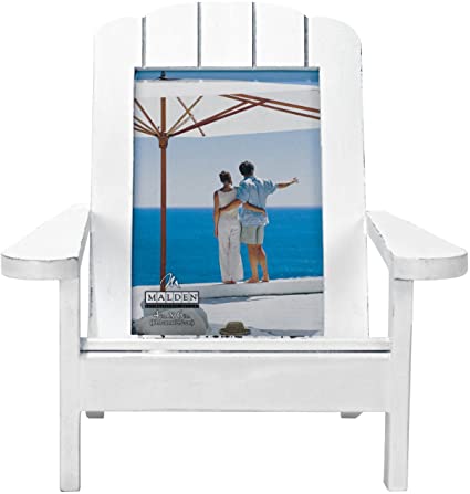 Malden International Designs Shoreline Adirondack Dimensional Wooden Chair Frame, 4x6, White