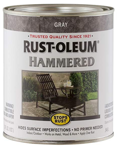 Rust-Oleum 7214502 Hammered Metal Finish, Gray, 1-Quart (Packaging may vary)