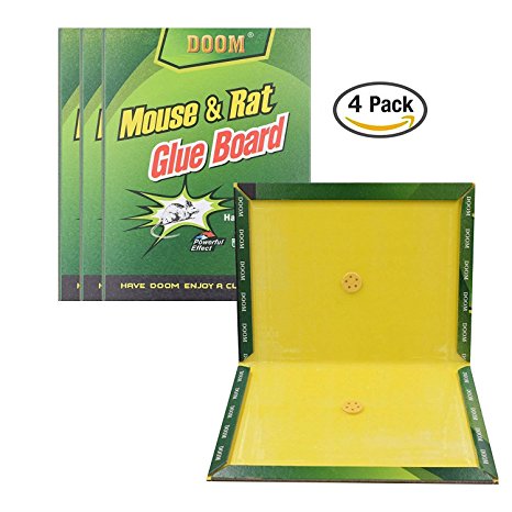 [Pack of 2] Mouse Size Glue Trap, Sticky Super Hold Glue Board for Mice Rodents Cockroaches Bugs Ants Spiders Scorpions (4)