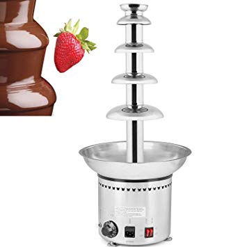 VEVOR Commercial Chocolate Fountain Machine 80cm/31.5 inch Stainless Steel Auto Temperature Control 86-302℉ for Wedding Parties, 5 Tiers,