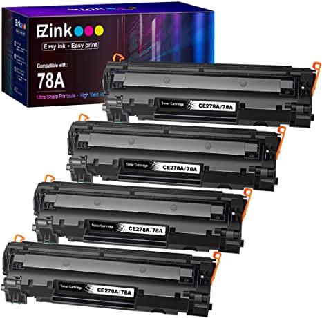 E-Z Ink (TM) Compatible Toner Cartridge Replacement for HP 78A CE278A to use with Pro P1606dn, M1536dnf, P1566, P1560, P1606, M1536 Printer (Black，4 Pack)