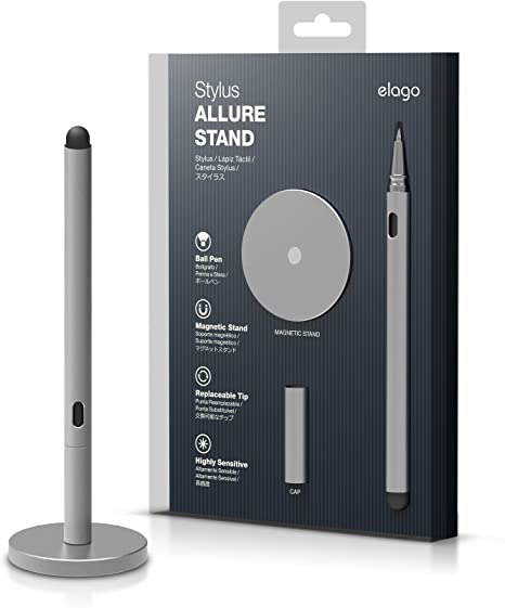 elago Allure Stand Stylus for All iPhones, iPad(Air/Mini) and Galaxy -World First Replaceable Tip (Allure Stand Stylus)