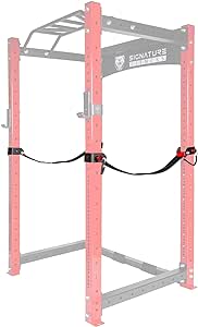 Signature Fitness 1,000 Pound Capacity 3” x 3” Power Cage Power Rack Squat Stand, Includes J-Hooks and Safety Spotter Arms, Optional Conversion Kits and Accessories