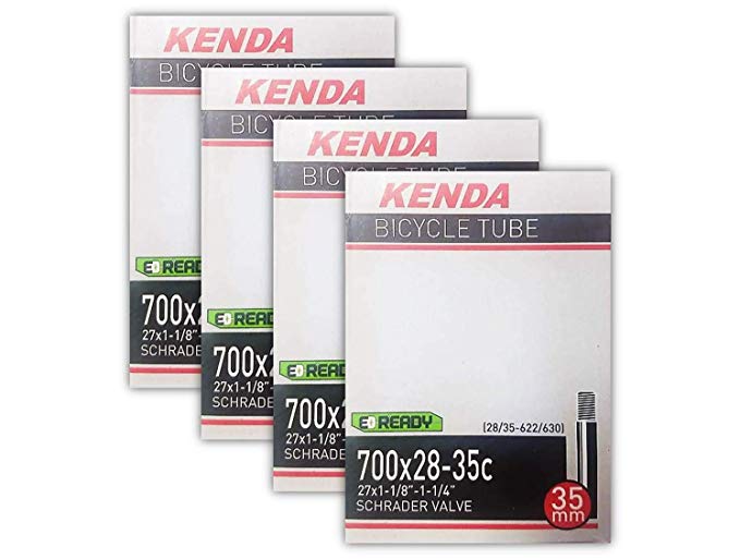 Kenda 700x28-35c (27x1-1/8-1/4) 35mm Schrader Valve Bike Tube Bundle - Four (4) Pack