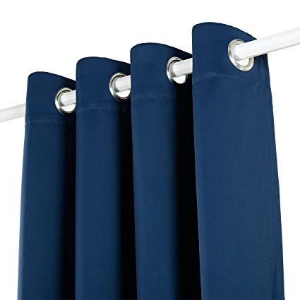 Room Darkening Soild Color Grommet Window Curtain For Living Room 3 Dimensions(52 by 84inch, Navy blue)