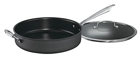 Cuisinart DSA33-30H Dishwasher Safe Hard-Anodized 5-Quart Saute Pan with Helper Handle and Cover