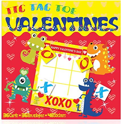 Valentine Tic Tac Toe Cards Super Valentines Day Game Favor For Kids 36 Pack