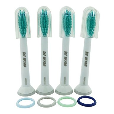 WYAO® Standard Replacement Toothbrush Heads （4-pack）, replaces Philips Sonicare HX6014 ProResults, fits DiamondClean, EasyClean, FlexCare series, HealthyWhite, Plaque Control and Gum Health handles