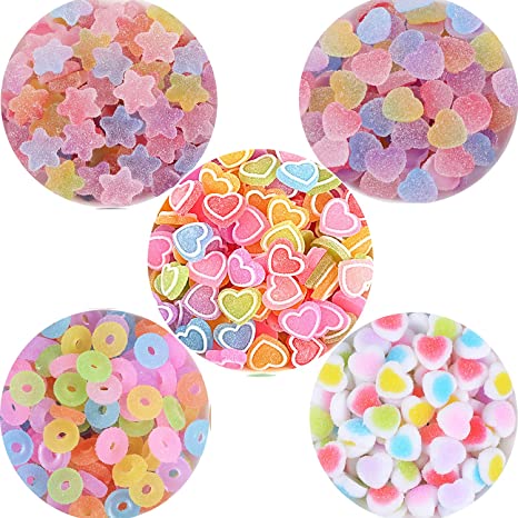 GBSTORE 50 Pcs Multicolor Candy Flatback Resin Slime Charms Fake Candy Buttons Scrapbooking Embellishments for DIY Hair Clip Headband Cell Phone Case Easter Craft Making Supplies (Multicolor B)