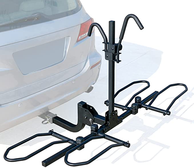 Leader Accessories 2-Bike Platform Style Hitch Mount Bike Rack, Tray Style Bicycle Carrier Racks Foldable Rack for Cars, Trucks, SUV and Minivans with 2" Hitch Receiver - Quick Hitch Pins Design