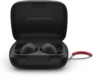 Sennheiser écouteurs Momentum Sport avec Suivi de Fitness pour Rythme Cardiaque et température corporelle - Son Clair avec ANC adaptatif, Maintien sécurisé, durée de Vie de la Batterie 24h - Noir