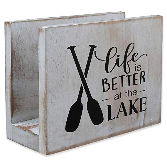 Thirstystone "Life is Better at the Lake" Acacia Wood Napkin Holder