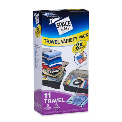 Ziploc Space Bag Travel Bags Variety Pack - Set of 11 Bags