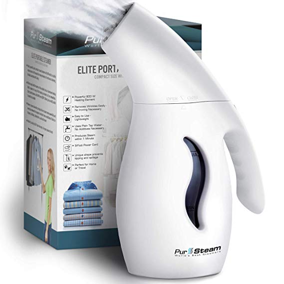 PurSteam Elite Powerful 7-1 Clothes/Garment/Fabric Steamer Remove Wrinkles Steam Soften Clean Sanitize Sterilize and Defrost with UltraFast-Heat, Aluminum Element, Perfect for Home and Travel