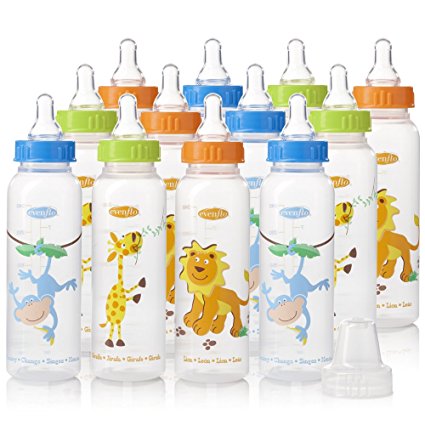 Evenflo Zoo Friends Bottle, 8oz 12 Pack