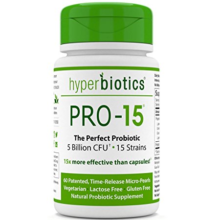 PRO-15: #1 Recommended Best Probiotic Supplement: 60 Once Daily Time Release Pearls - 15x More Effective than Capsules with Patented Delivery Technology - Easy to Swallow - Great Probiotics Supplement for Women, Men & Childre