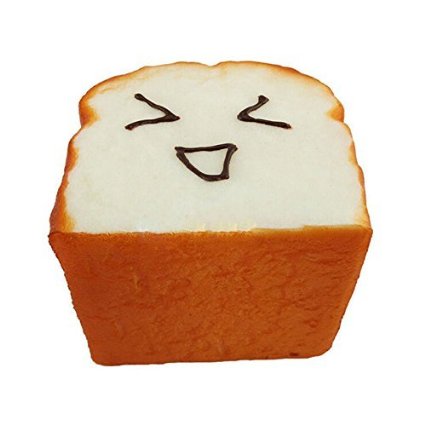 Great Deal(TM) 1 Kawaii Toast Squishy Expression Card Cellphone Holder Hand Pillow Toy With A Balloon Gift