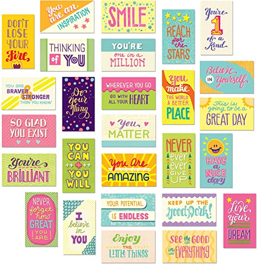 Youngever 300 Pack Motivational Quote Cards, 100 Unique Inspirational Designs Cards, Business Card Sized Encouragement Cards, Gifts for Employees, Thinking of You Gifts, Appreciation Cards