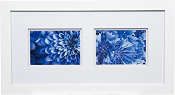 Gallery Solutions 10x20 Flat Wall Frame with Double White Mat for Two 5x7 Picture 10X20 Double MAT Frame, MATTED to 2-5X7, 10 inches x 20 inches