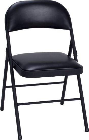 Cosco Vinyl 4-Pack Folding Chair, Black