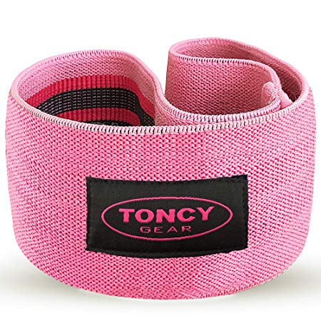 Toncy Gear Hip Resistance Circle Booty Bands - That Fires Up a Flawless Butt Hump | Soft & Thick Cloth Fabric Glute Band Loop for Warm Ups, Side Walk, Squat | Non Roll Design with Bonus Carry Bag