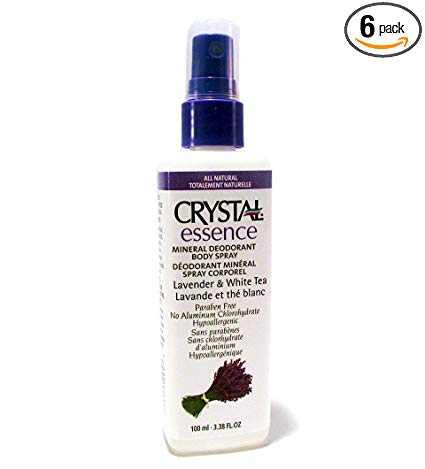 Crystal Deodorant Essence Spray 4oz Lavender & White Tea (6 Pack)