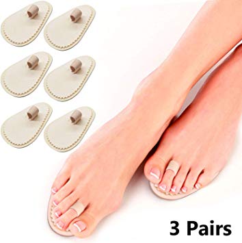 Hammer Toe Straightener Foot Pads - Fast Crooked or Bent Toe Separation & Alignment to Correct & Cushions Forefoot for Toe Pain Relief. Stops Toe Overlapping Plus Metatarsal Pad for Ball of Foot Pain