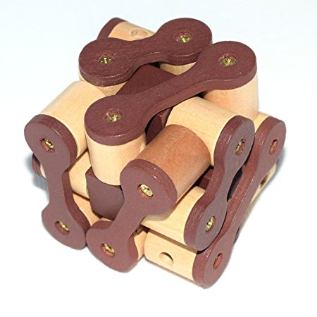 VolksRose 3D Wooden Brain Teaser Puzzle #13 – Interlocking Jigsaw Puzzles for Teens and Adults - Challenge Your Logical Thinking