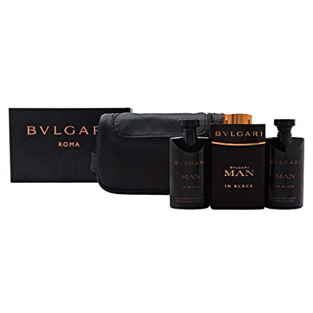 Bvlgari 4 Piece Man In Black Eau de Parfum Spray Gift Set for Men