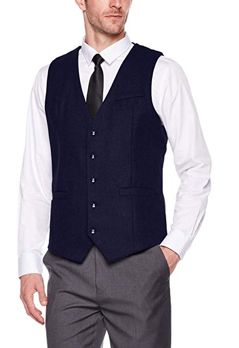 AUSTIN MILL Men's Regular Fit Casual Dress Suit Vest Waistcoat
