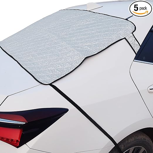 HOMEYA Rear Windshield Snow Cover, Windshield Cover for Ice and Snow with 3 Layers Protection Magnetic Frost Protector, All Weather Back Window Automotive Accessories, Fits Most Cars Trucks Suvs Vans