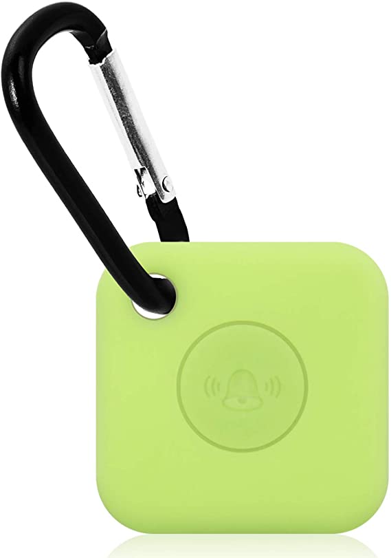 Aotao Silicone Case for Tile Mate (2020) & Tile Mate (2018), Soft and Flexible, Scratch/Shock Resistant Cover with Carabiner for Tile Mate Tracker (Fluorescent Green, L)