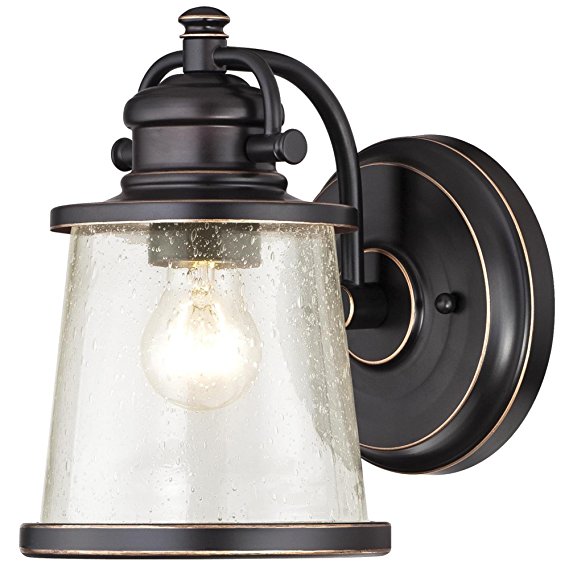 Westinghouse 6204000 Emma Jane 1 Light Outdoor Wall Lantern, Amber Bronze