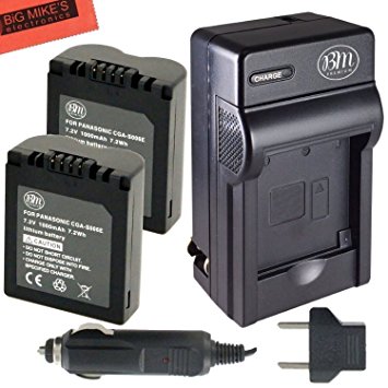 BM Premium Pack of 2 CGA-S006 Batteries and Battery Charger for Panasonic Lumix DMC-FZ7, DMC-FZ8, DMC-FZ18, DMC-FZ28, DMC-FZ30, DMC-FZ35, DMC-FZ38, DMC-FZ50 Digital Camera
