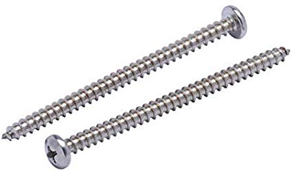 #10 X 3" Stainless Pan Head Phillips Wood Screw, (25pc), 18-8 (304) Stainless Steel Screws by Bolt Dropper