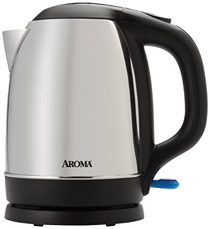 Aroma Housewares 1.7 Liter (7-Cup) Cordless Electric Water Kettle, Stainless Steel