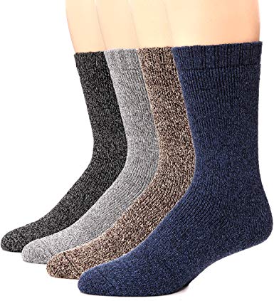 EBMORE Mens Wool Socks Heavy Thick Socks Thermal Fuzzy Warm Comfort Crew Winter Socks 5 Pack