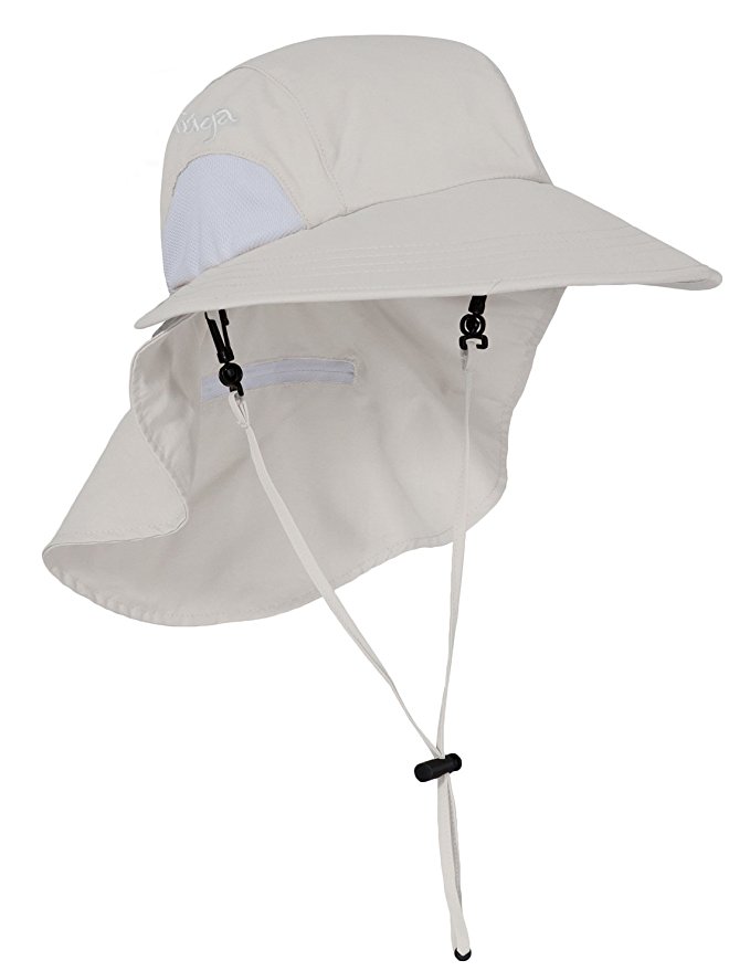Tuga Adult UPF 50  Sol Wide Brim Hat with Back Flap (UV Sun Protective)
