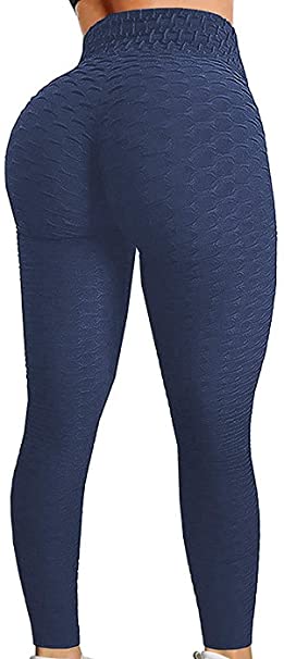 CROSS1946 Sexy Women's Textured Booty Yoga Pants High Waist Ruched Workout Butt Lifting Pants Tummy Control Push Up