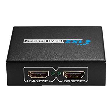 Aibesser HDMI Splitter 1x2 Port Powered Switcher Ver 1.3 Compatible V1.0/1.1/1.2/1.3 HDCP Signals Support Multiple Audio Video
