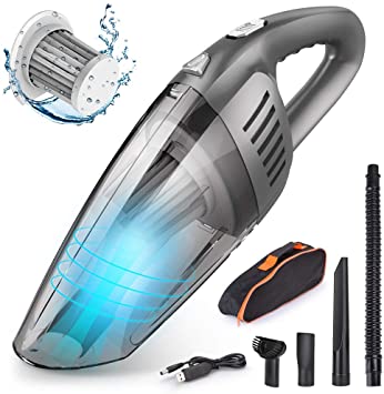 Ecoastal Handheld Vacuums Cordless,Wet Dry Car Pet Cleaner Rechargeable 120W 8500Pa Strong Suction, 2200mAh Up to 25 Mins Cordless Vacuum Cleaner for Car, Home, Pet and Office (Black)
