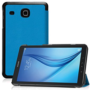 Famavala Shell PU Leather Case Cover For 7" Samsung Galaxy Tab E / 3 7.0 Lite SM-T113 (2016) / SM-T110 / T111 Tablet (DarkBlue)