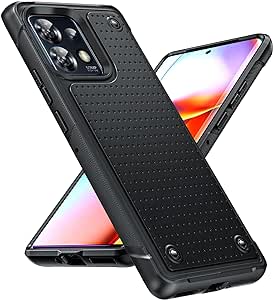 LeYi for Moto Edge Plus 2023 Case, Motorola Edge Plus Case 2023, Shockproof Dual Layer Protective Hard PC Textured Back & Soft Bumper Case for Edge Plus 2023, Black